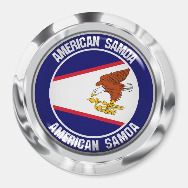 Aimant Emblème rond des Samoa américaines (Devant)