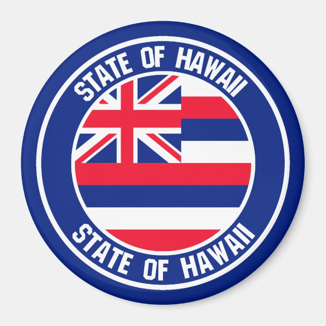 Aimant Emblème rond d'Hawaii (Devant)