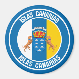 Aimant Emblème rond d'Islas Canarias