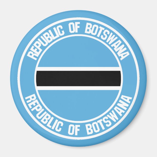Aimant Emblème rond du Botswana (Devant)