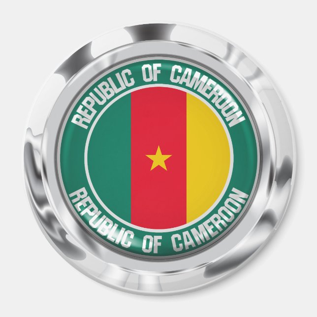 Aimant Emblème rond du Cameroun (Devant)