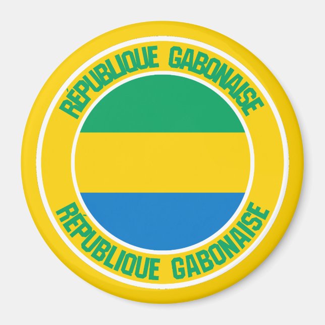 Aimant Emblème rond du Gabon (Devant)
