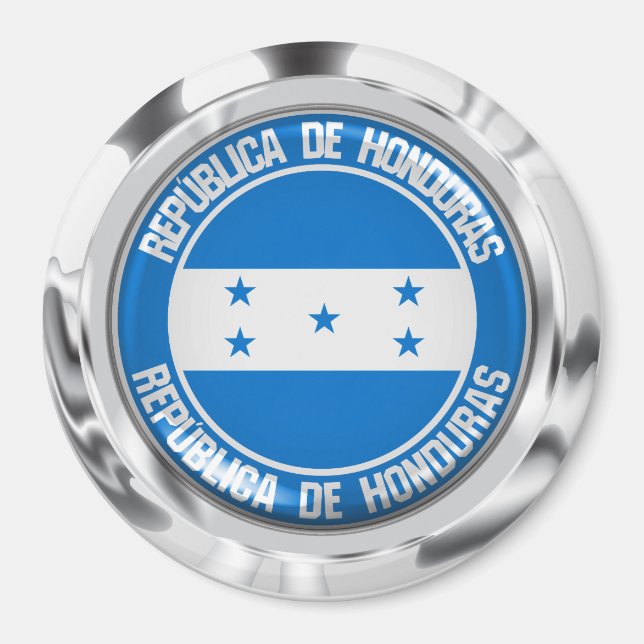 Aimant Emblème rond du Honduras (Devant)