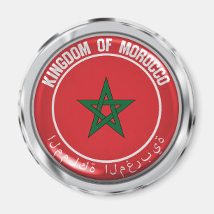 Aimant Emblème rond du Maroc