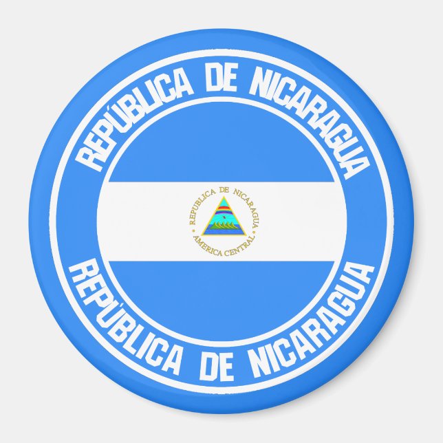 Aimant Emblème rond du Nicaragua (Devant)