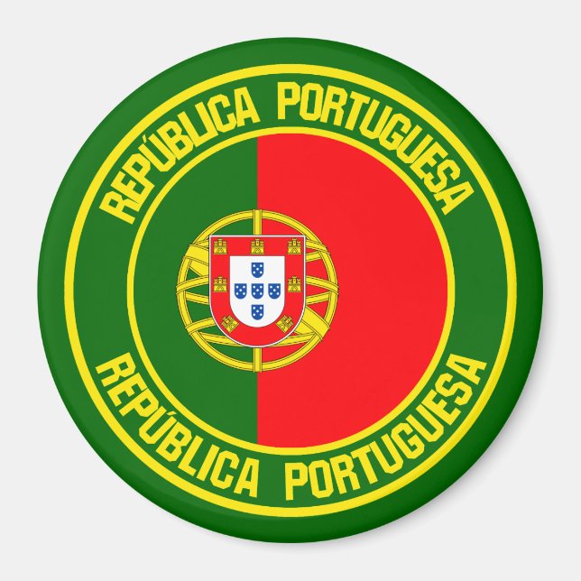 Aimant Emblème rond du Portugal (Devant)