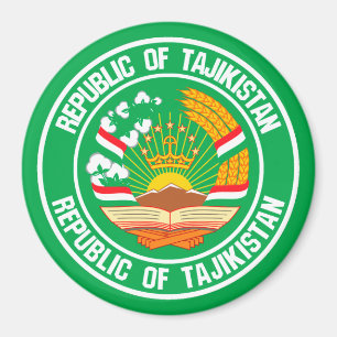 Aimant Emblème Rond du Tadjikistan