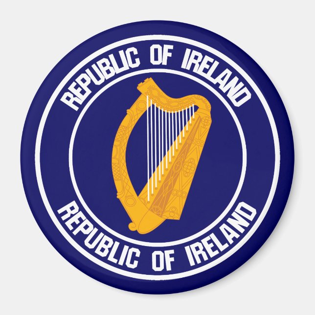 Aimant Emblème rond irlandais (Devant)
