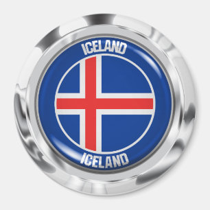 Aimant Emblème rond Islande