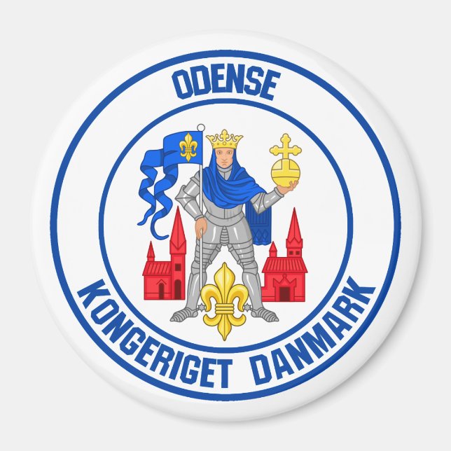 Aimant Emblème rond Odense (Devant)