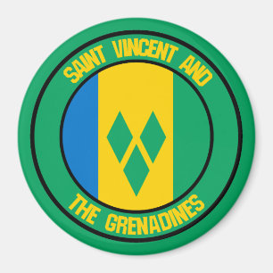 Aimant Emblème rond Saint-Vincent-et-les Grenadines