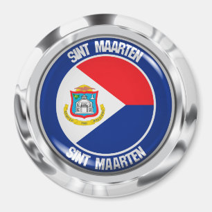Aimant Emblème rond Sint Maarten
