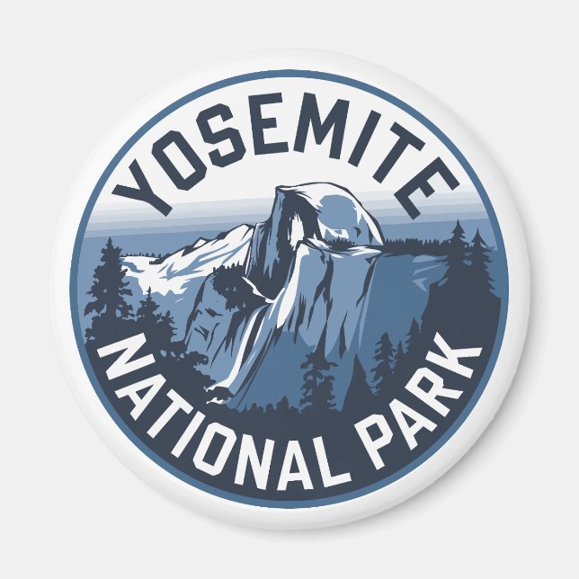 Aimant Emblème rond Yosemite demi-dôme (Devant)