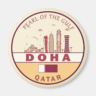 Aimant Emblème Skyline de Doha Qatar