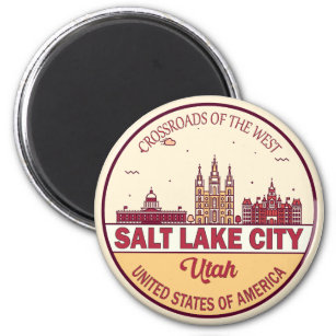 Aimant Emblème Skyline de Salt Lake City Utah City