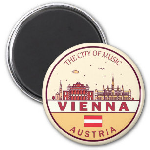Aimant Emblème Skyline de Vienne Autriche