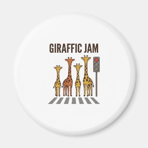 Aimant Embouteillage giraffic Drôle de girafe traversant