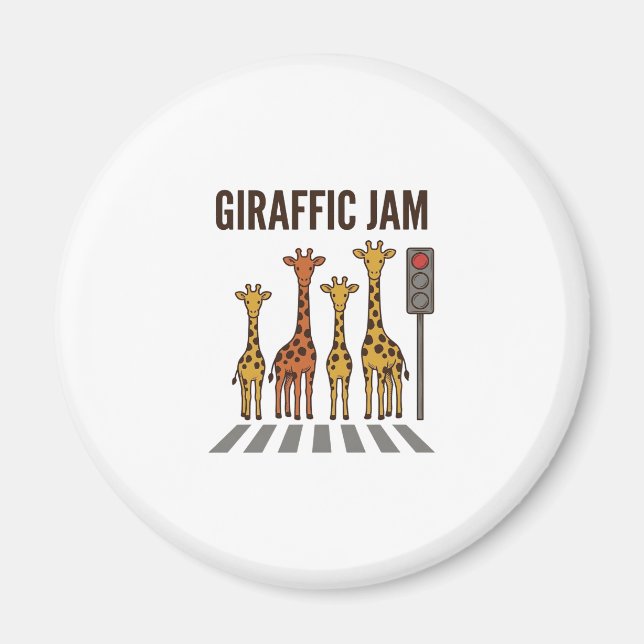 Aimant Embouteillage giraffic Drôle de girafe traversant  (Devant)