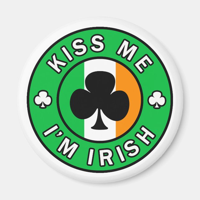 Aimant Embrasse-moi Je suis irlandais (Devant)