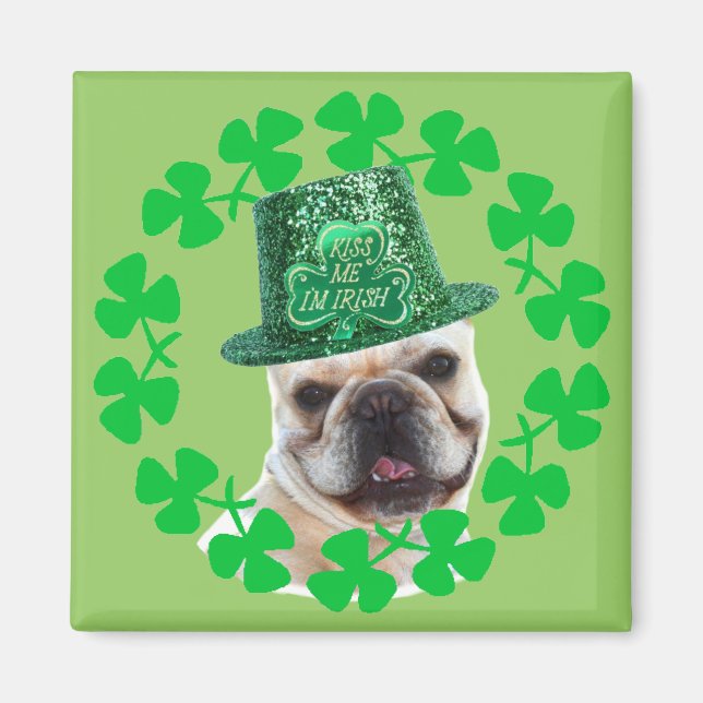 Aimant Embrasse-moi Je suis Irlandais Français Bulldog ai (Devant)