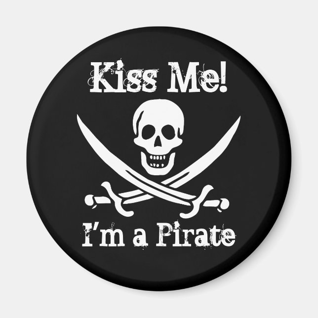 Aimant Embrasse-Moi ! Je suis Pirate (Devant)