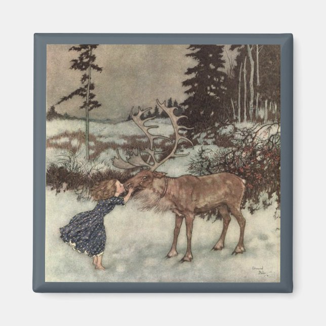 Aimant Embrasser un renne sur le nez (Devant)