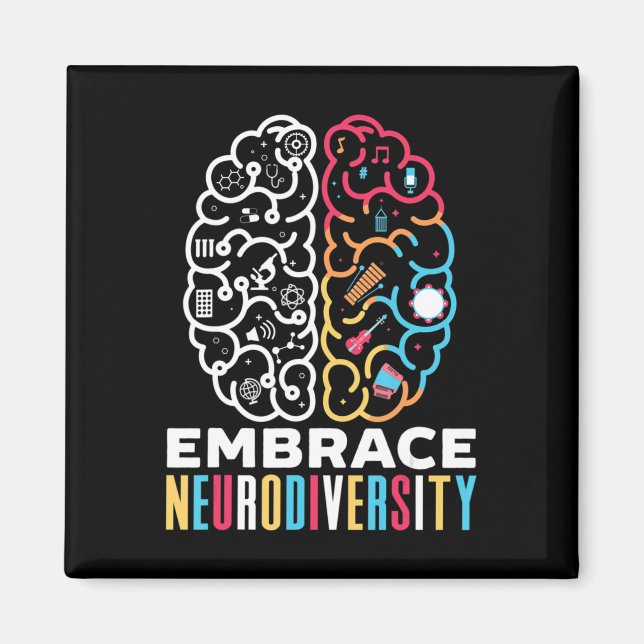 Aimant Embrassez la conception de la neurodiversité pour  (Devant)