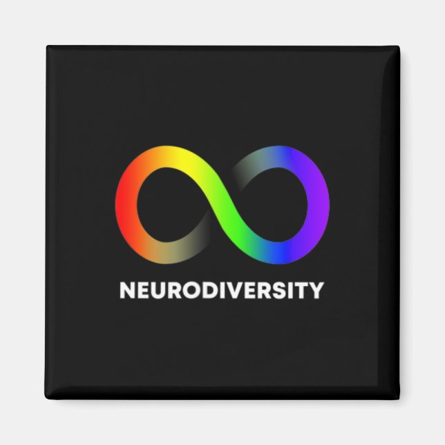 Aimant Embrassez La Neurodiversité Autisme Adhd Asd Infin (Devant)