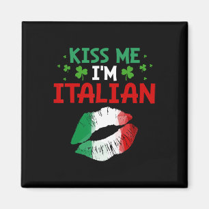 Aimant Embrassez-moi, je suis italien Saint-Patrick drôle