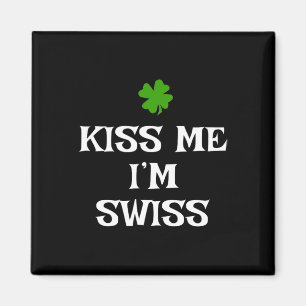 Aimant Embrassez-moi, je suis suisse St. Patrick's Day Ir