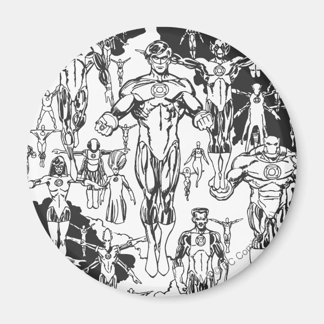 Aimant Emerald Dawn, noir et blanc (Devant)