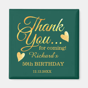 Aimant Emerald Green Gold 50 Anniversaire Merci Favor