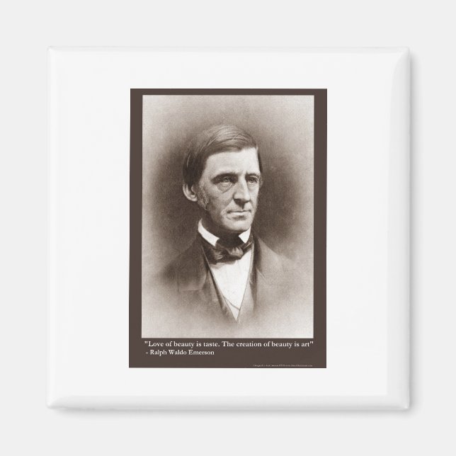 Aimant Emerson Beauté/Citation d'art Cadeaux Tee - shirts (Devant)