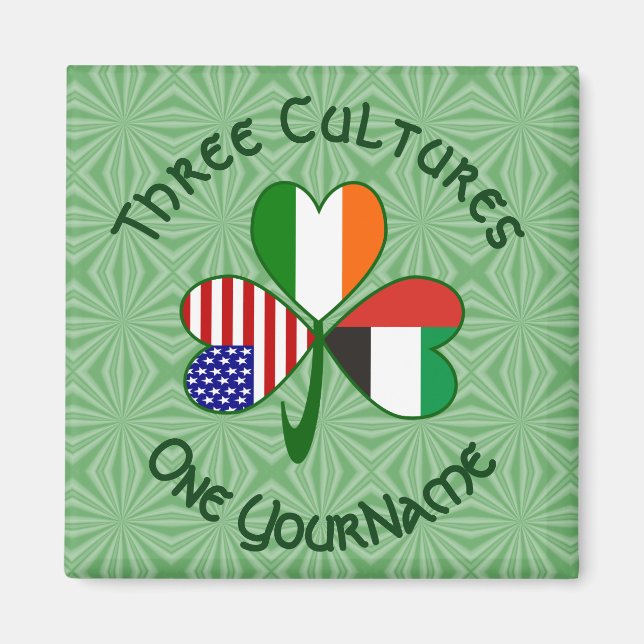 Aimant Émirats arabes unis Irlande Drapeaux États-Unis Tr (Devant)