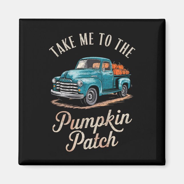 Aimant Emmenez-Moi Au Camion Citrouille Patch Automne Hal (Devant)