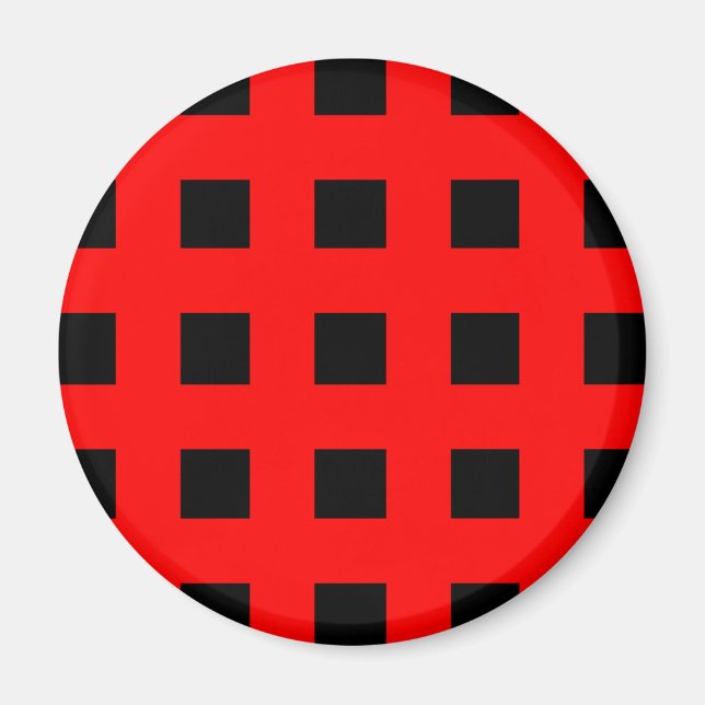 Aimant Emo Stripes Red & Black - Alternative Grunge Rock (Devant)
