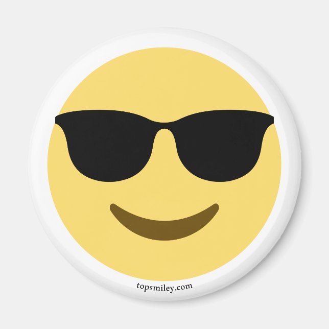 Aimant Emoji mit Sonnenbrille cool (Devant)