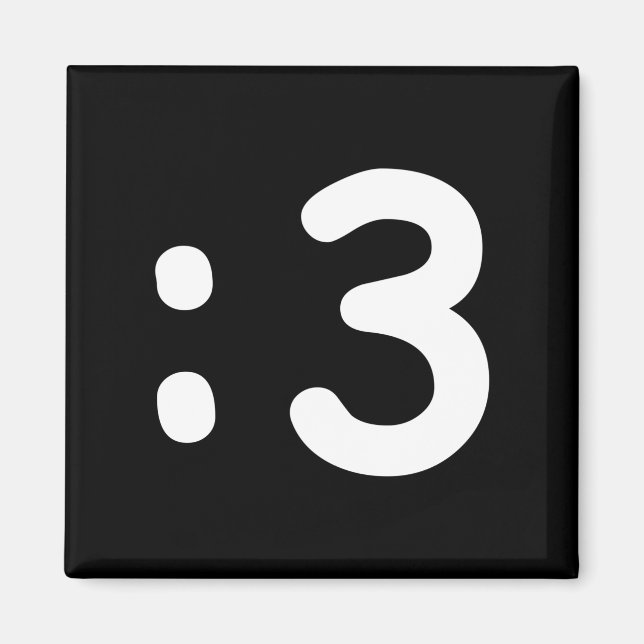 Aimant Émoticône face chat : 3 (Devant)