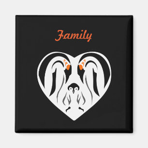 Aimant Empereur Penguin Famille Amour Coeur