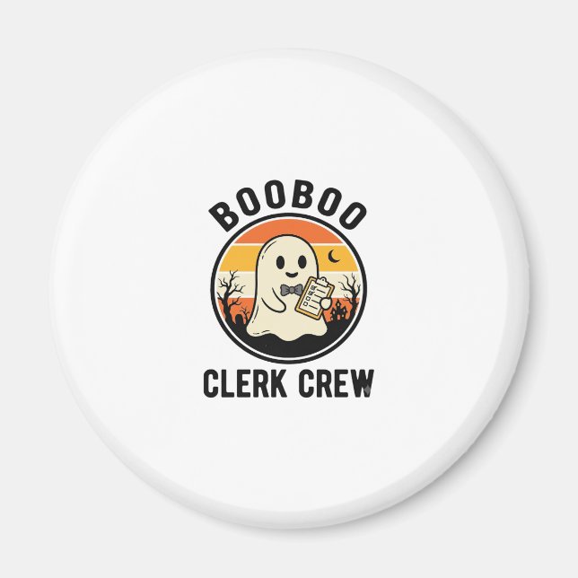 Aimant Employé d'Halloween BooBoo Équipage de fantôme Vin (Devant)