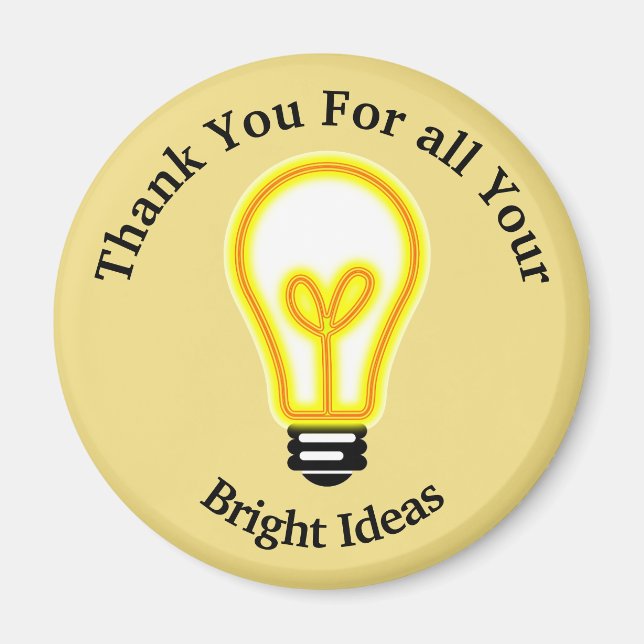 Aimant Employee Recognition Bright Light Bulb Thank You (Devant)