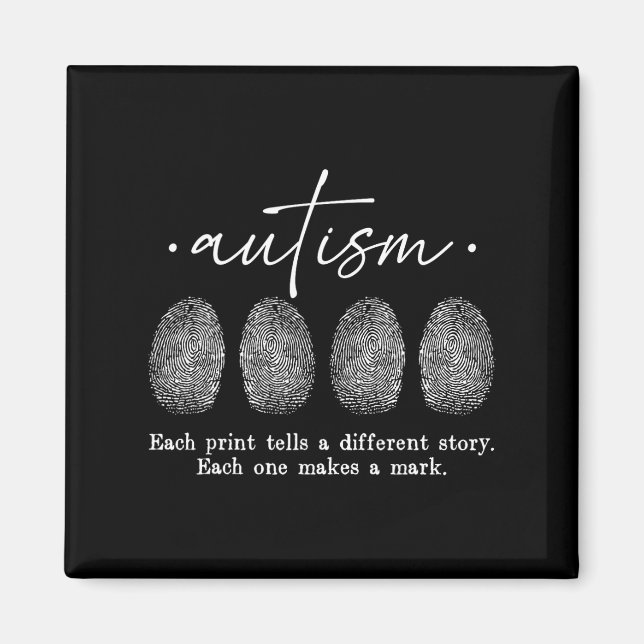 Aimant Empreinte D'Autisme Chaque Impression Dit Un Autre (Devant)