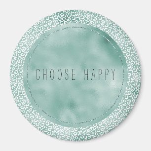 Aimant Empreinte de léopard blanc à la menthe