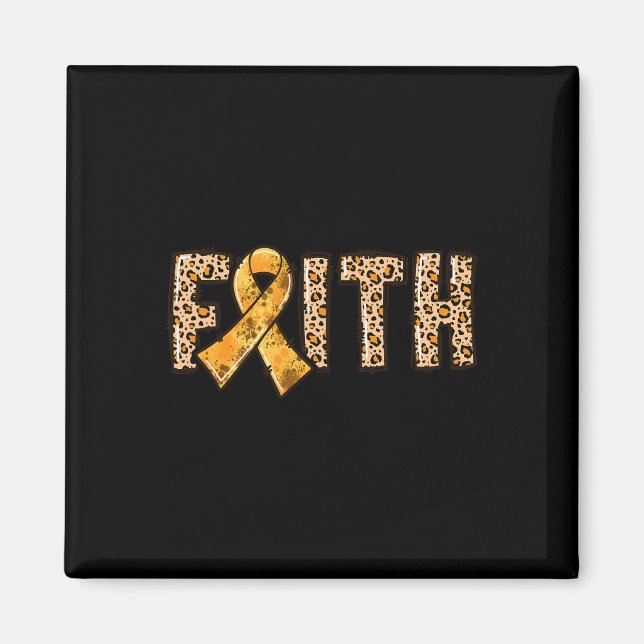Aimant Empreinte de léopard Orange Ribbon Faith Crps Sens (Devant)