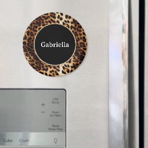 Aimant Empreinte de léopard  Parties scintillant or Spark