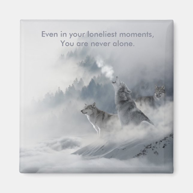 Aimant Empreinte de loup de neige (Devant)
