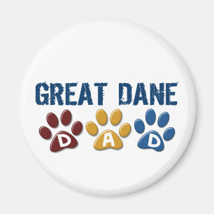 Aimant Empreinte de patte 1 de papa de GREAT DANE
