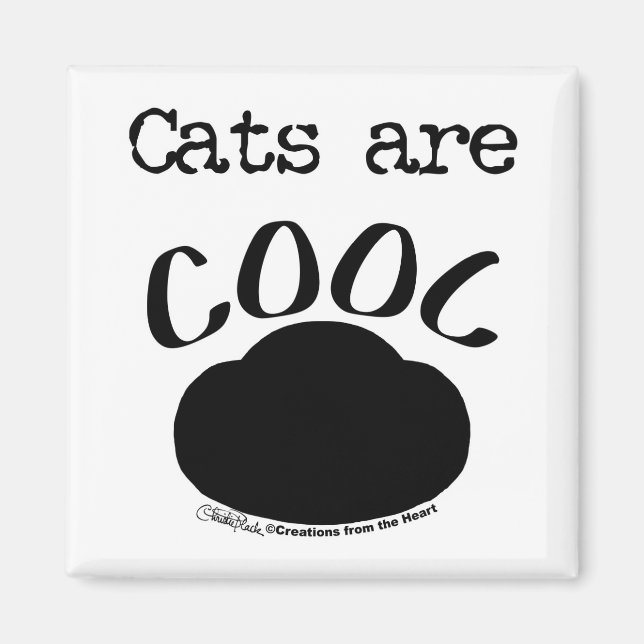 Aimant Empreinte de patte de chat cool (Devant)
