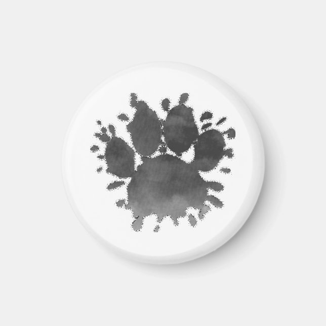 Aimant Empreinte de patte de chien Aquarelle Patte de can (Devant)