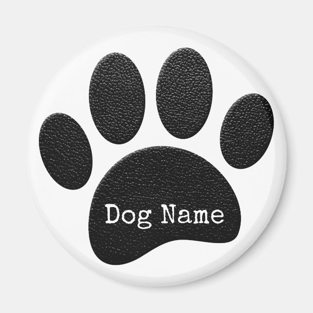 Aimant Empreinte de patte de chien avec nom personnalisé  (Devant)